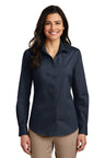 Port Authority ® Women's Long Sleeve Carefree Poplin Shirt. LW100 - Port Authority LW100 River Blue Navy XS Women's