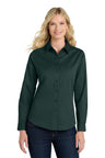 Port Authority ® Women's Long Sleeve Easy Care Shirt. L608 - Port Authority L608 Dark Green/ Navy XS Women's