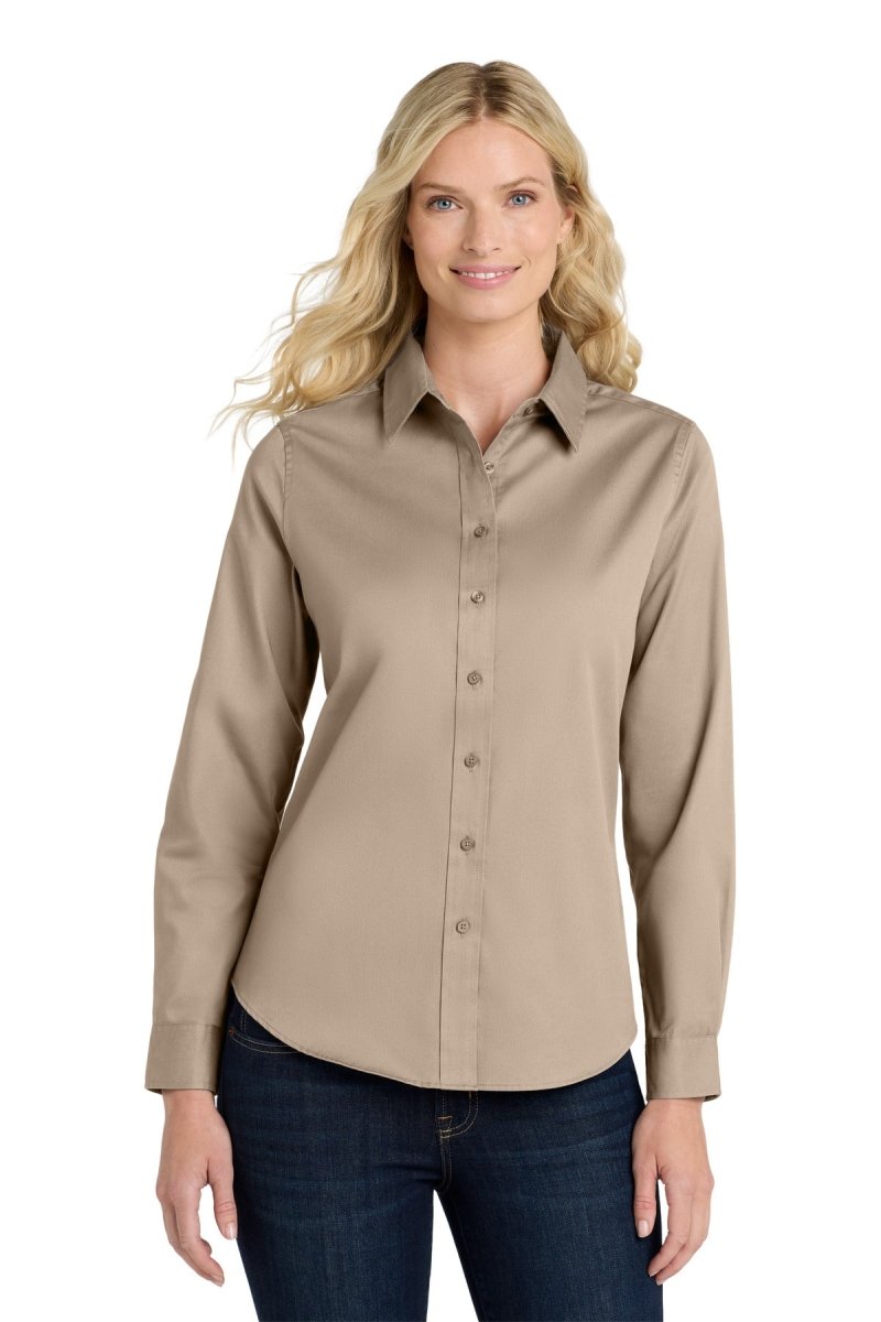 Port Authority ® Women's Long Sleeve Easy Care Shirt. L608 - Port Authority L608 Stone XS Women's