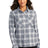 Port Authority ® Women's Plaid Flannel Shirt LW669 - Port Authority LW669 Grey/ Cream Open Plaid XS Women's
