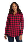 Port Authority ® Women's Plaid Flannel Tunic . LW668 - Port Authority LW668 Red/ Black Buffalo Check XS Women's