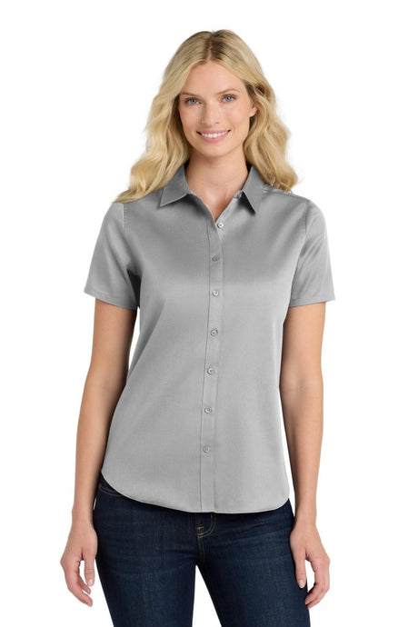 Port Authority ® Women's Short Sleeve SuperPro React ™ Twill Shirt. LW809 - Port Authority LW809 Gusty Grey XS Women's