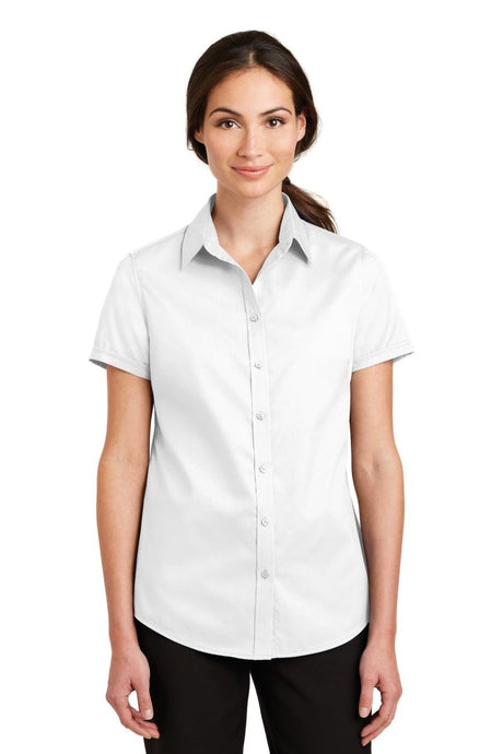 Port Authority ® Women's Short Sleeve SuperPro ™ Twill Shirt. L664 - Port Authority L664 White XS Women's