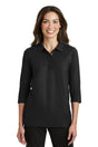 Port Authority ® Women's Silk Touch™ 3/4 - Sleeve Polo. L562 - Port Authority L562 Black XS Polos/Knits