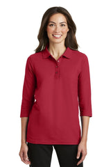 Port Authority ® Women's Silk Touch™ 3/4 - Sleeve Polo. L562 - Port Authority L562 Red XS Polos/Knits