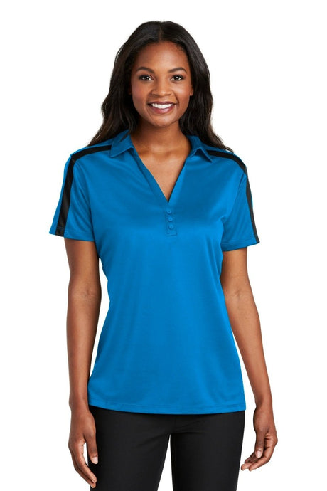 Port Authority ® Women's Silk Touch™ Performance Colorblock Stripe Polo. L547 - Port Authority L547 Brilliant Blue/ Black XS Polos/Knits