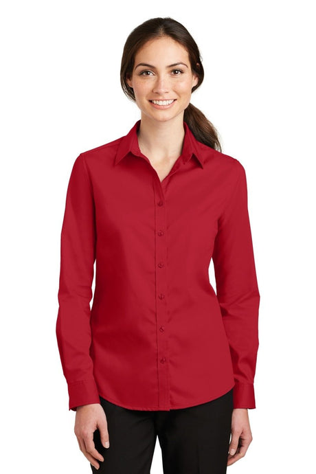 Port Authority ® Women's SuperPro ™ Twill Shirt. L663 - Port Authority L663 Rich Red XS Women's