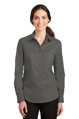 Port Authority ® Women's SuperPro ™ Twill Shirt. L663 - Port Authority L663 Sterling Grey XS Women's