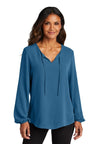 Port Authority ® Women's Textured Crepe Blouse LW714 - Port Authority LW714 Aegean Blue XS Women's