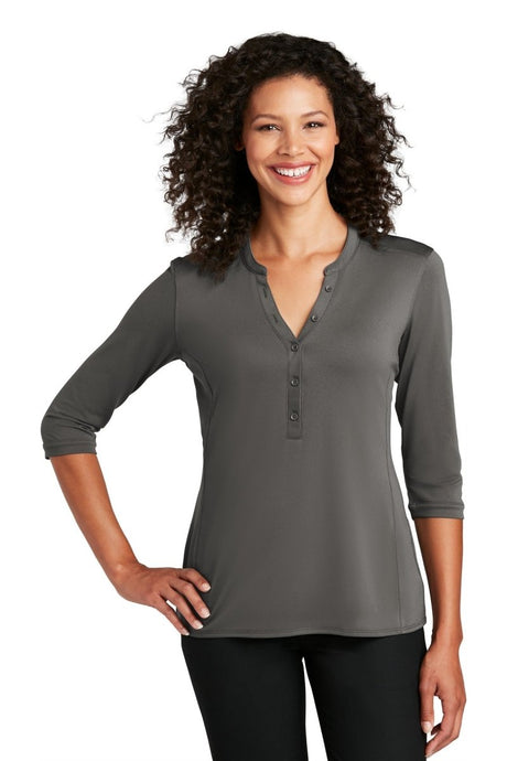 Port Authority ® Women's UV Choice Pique Henley LK750 - Port Authority LK750 Sterling Grey XS Polos/Knits
