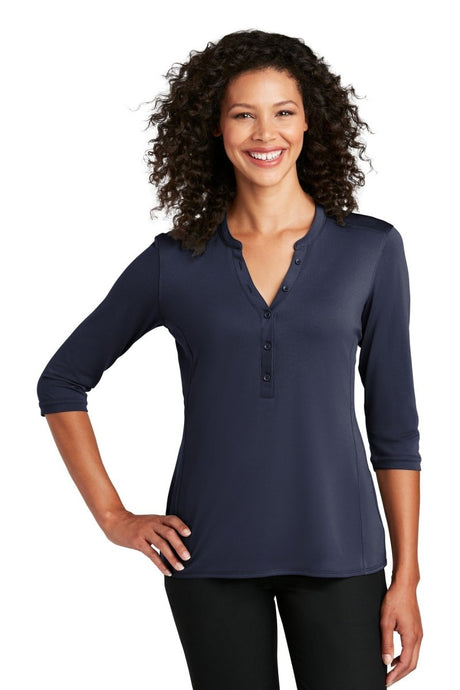 Port Authority ® Women's UV Choice Pique Henley LK750 - Port Authority LK750 True Navy XS Polos/Knits