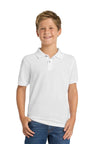Port Authority ® Youth Silk Touch™ Polo. Y500 - Port Authority Y500 White XS Polos/Knits