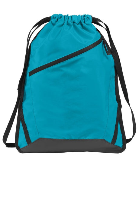 Port Authority ® Zip - It Cinch Pack. BG616 - Port Authority BG616 Tropic Blue/ Black OSFA Drawstring Bags