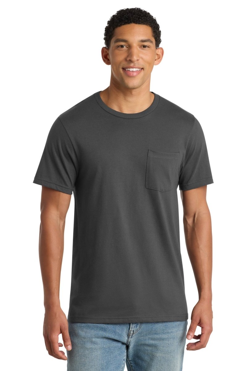 Port & Co ™ Bouncer Pocket Tee PC600P - Port & Company PC600P Coal Grey S Short Sleeve T-Shirts