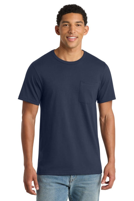 Port & Co ™ Bouncer Pocket Tee PC600P - Port & Company PC600P Navy Blue S Short Sleeve T-Shirts