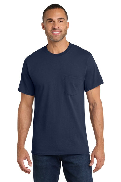 Port & Co ™ Core Cotton Pocket Tee. PC54P - Port & Co PC54P Navy S Short Sleeve T-Shirts