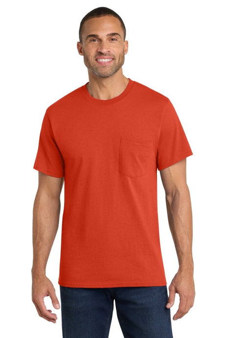 Port & Co ™ Core Cotton Pocket Tee. PC54P - Port & Co PC54P Orange S Short Sleeve T-Shirts