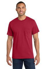 Port & Co ™ Core Cotton Pocket Tee. PC54P - Port & Co PC54P Red S Short Sleeve T-Shirts