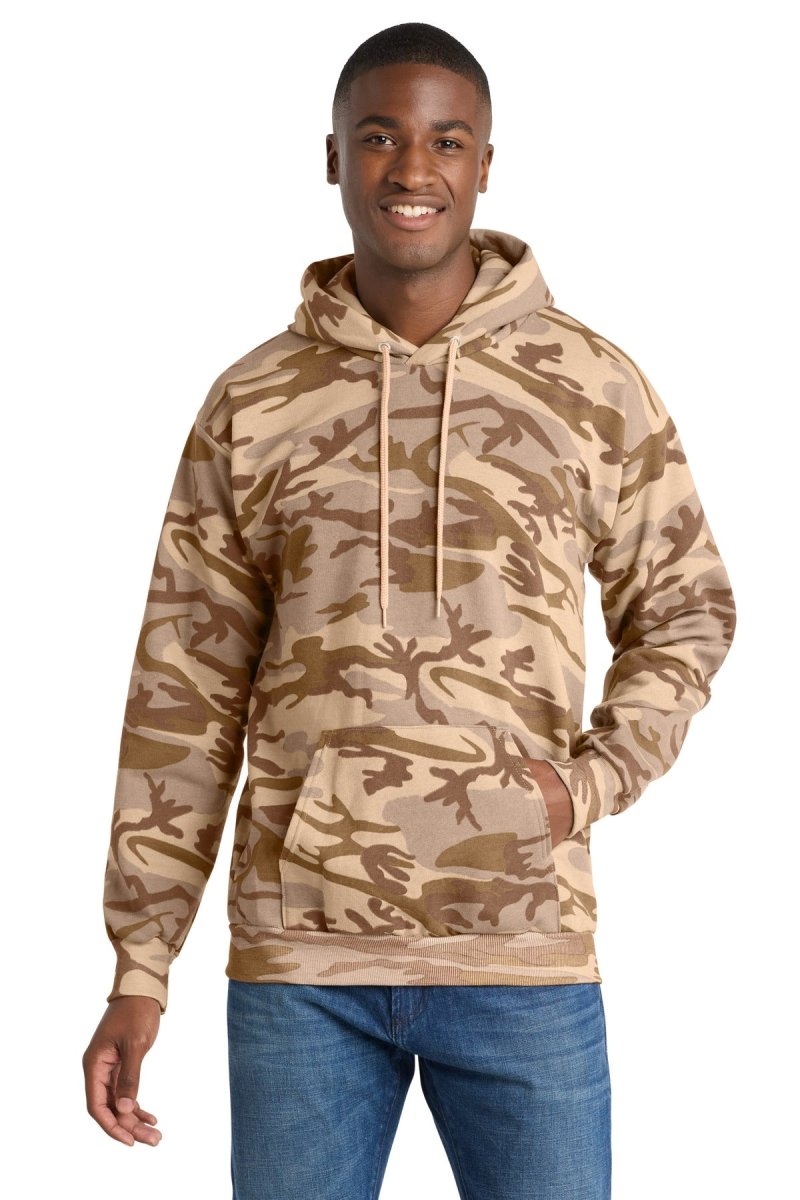 Port & Co ™ Core Fleece Camo Pullover Hooded Sweatshirt. PC78HC - Port & Co PC78HC Desert Camo S Hoodies