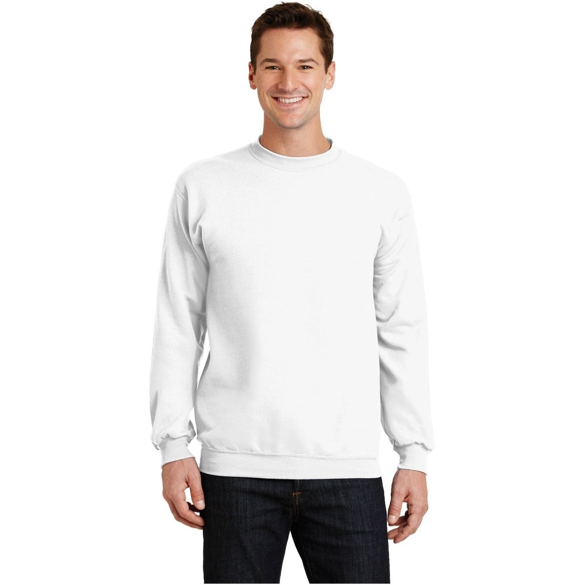 Port & Co ™ Core Fleece Crewneck Sweatshirt. PC78 - White - Port & Company PC78 White 3XL Crewneck Sweatshirts
