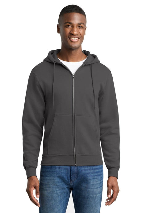 Port & Co ™ Core Fleece Full - Zip Hooded Sweatshirt. PC78ZH - Port & Co PC78ZH Charcoal M Zip Hoodies