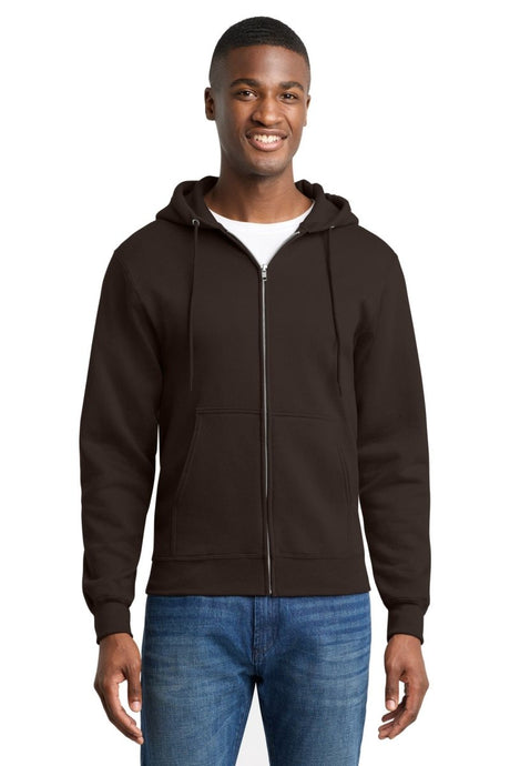 Port & Co ™ Core Fleece Full - Zip Hooded Sweatshirt. PC78ZH - Port & Co PC78ZH Dark Chocolate Brown M Zip Hoodies