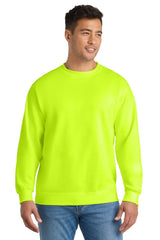 Port & Co ™ Essential Fleece Crewneck Sweatshirt. PC90 - Port & Company PC90 Safety Green S Sweatshirts/Fleece