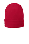 Port & Co ™ Fleece - Lined Knit Cap. CP90L - Port & Company CP90L Athletic Red OSFA Beanies