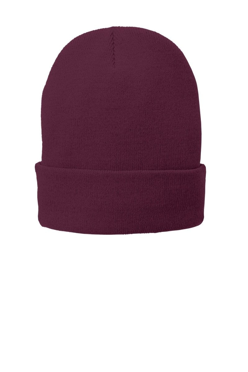 Port & Co ™ Fleece - Lined Knit Cap. CP90L - Port & Company CP90L Maroon OSFA Beanies