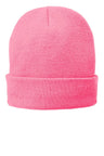 Port & Co ™ Fleece - Lined Knit Cap. CP90L - Port & Company CP90L Neon Pink Glo OSFA Beanies
