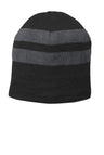 Port & Co ™ Fleece - Lined Striped Beanie Cap. C922 - Port & Company C922 Black/ Athletic Oxford OSFA Beanies