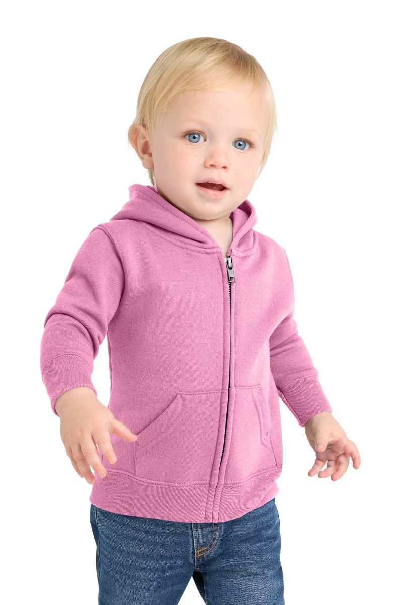Port & Co ™ Infant Core Fleece Full - Zip Hooded Sweatshirt. CAR78IZH - Port & Co CAR78IZH Candy Pink 06M Zip Hoodies