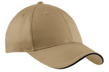 Port & Co ™ Sandwich Bill Cap. CP85 - Port & Company CP85 Khaki/ Navy OSFA Caps