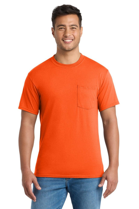 Port & Co ™ Tall Core Blend Pocket Tee. PC55PT - Port & Co PC55PT Safety Orange LT T-Shirts