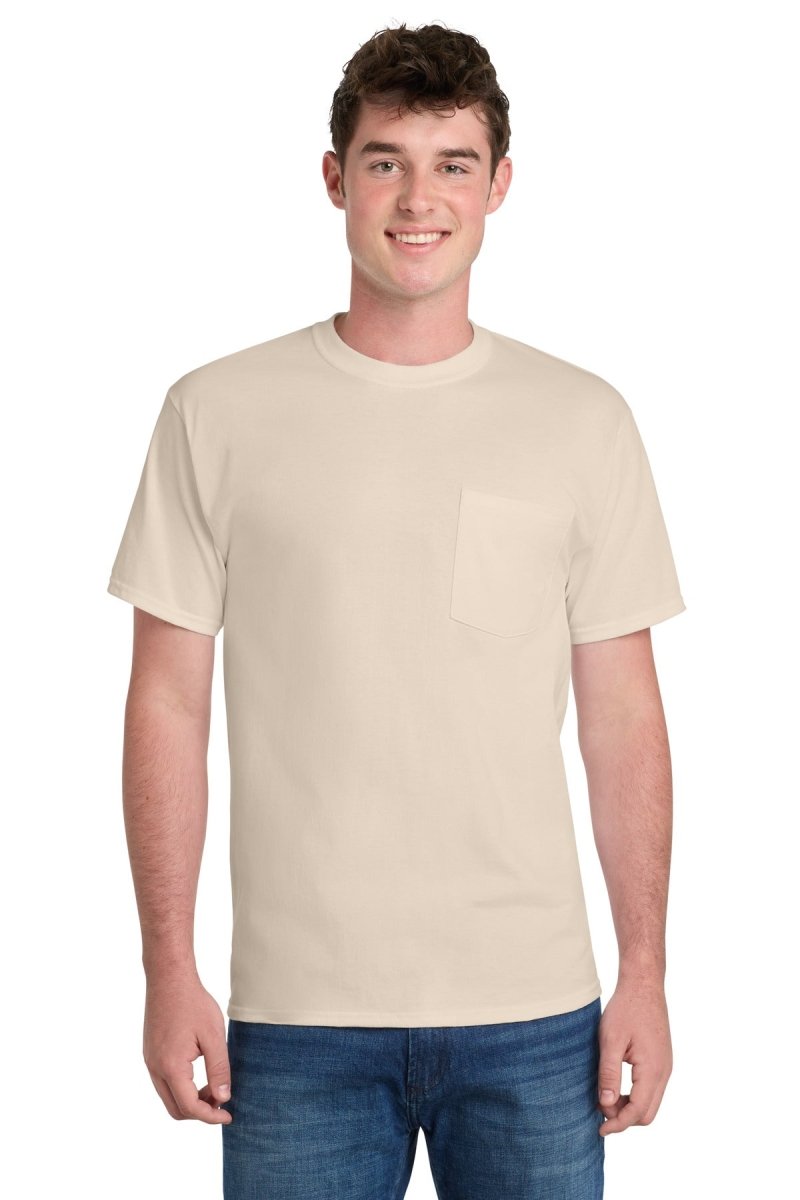 Port & Co ™ Tall Essential Pocket Tee. PC61PT - Port & Co PC61PT Natural LT Short Sleeve T-Shirts