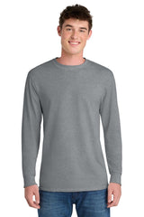 Port & Co ™ Tall Long Sleeve Core Blend Tee. PC55LST - Port & Co PC55LST Athletic Heather LT Long Sleeve T-Shirts