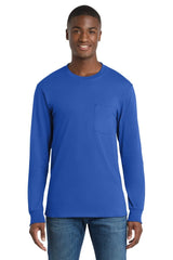 Port & Co ™ Tall Long Sleeve Essential Pocket Tee. PC61LSPT - Port & Co PC61LSPT Royal LT Short Sleeve T-Shirts