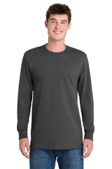 Port & Co ™ Tall Long Sleeve Essential Tee. PC61LST - Port & Co PC61LST Charcoal LT Long Sleeve T-Shirts