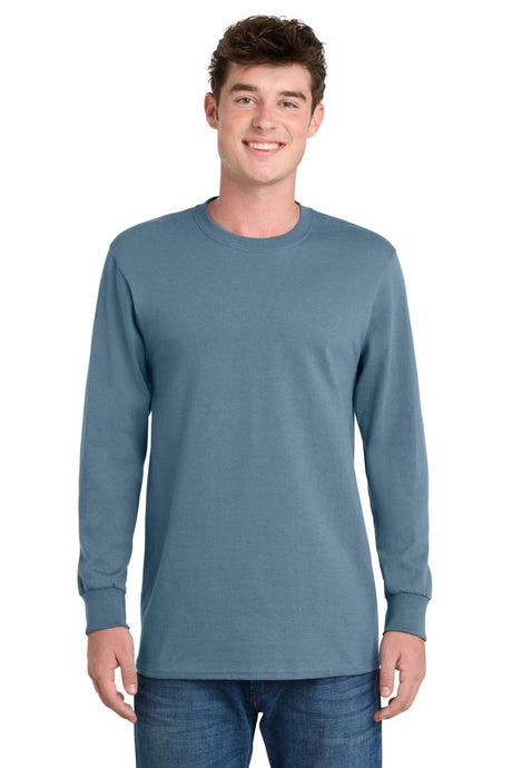 Port & Co ™ Tall Long Sleeve Essential Tee. PC61LST - Port & Co PC61LST Stonewashed Blue LT Long Sleeve T-Shirts