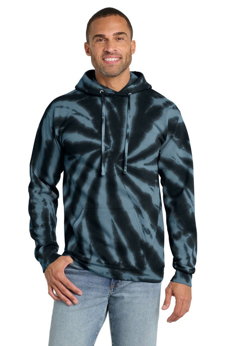 Port & Co ™ Tie - Dye Pullover Hooded Sweatshirt. PC146 - Port & Co PC146 Black S Sweatshirts