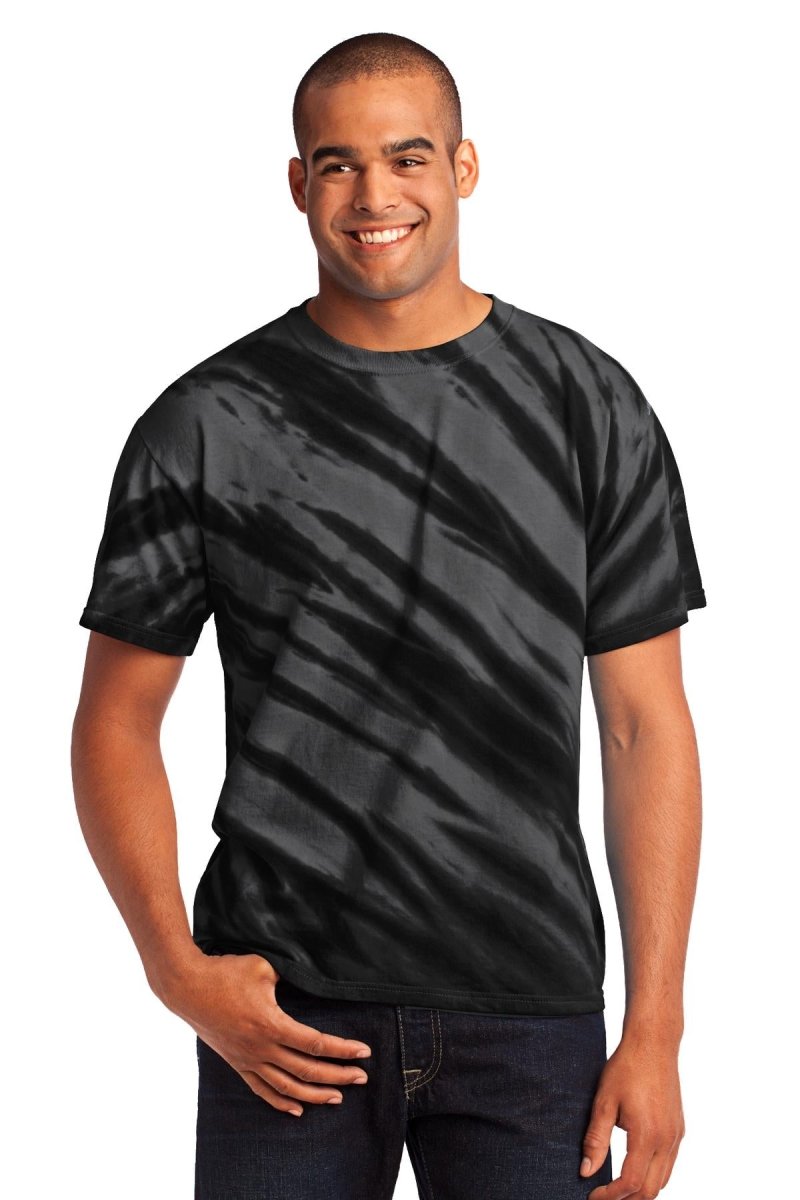 Port & Co ™ Tiger Stripe Tie - Dye Tee. PC148 - Port & Company PC148 Black S Short Sleeve T-Shirts