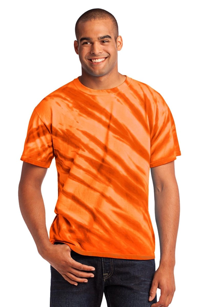 Port & Co ™ Tiger Stripe Tie - Dye Tee. PC148 - Port & Company PC148 Orange S Short Sleeve T-Shirts