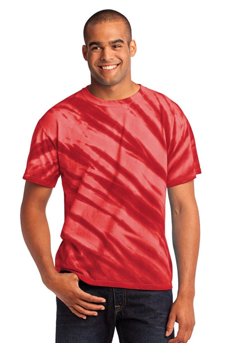 Port & Co ™ Tiger Stripe Tie - Dye Tee. PC148 - Port & Company PC148 Red S Short Sleeve T-Shirts