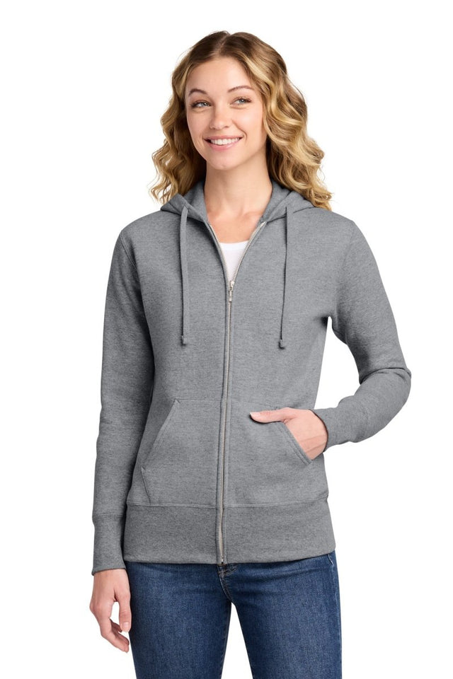 Port & Co ™ Women's Core Fleece Full - Zip Hooded Sweatshirt. LPC78ZH - Port & Co LPC78ZH Athletic Heather XS Women's Hoodies