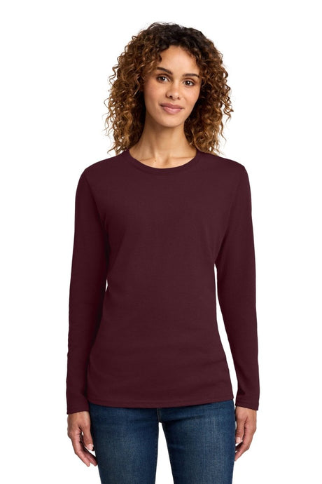 Port & Co ™ Women's Long Sleeve Core Cotton Tee. LPC54LS - Port & Co LPC54LS Athletic Maroon XS Short Sleeve T-Shirts
