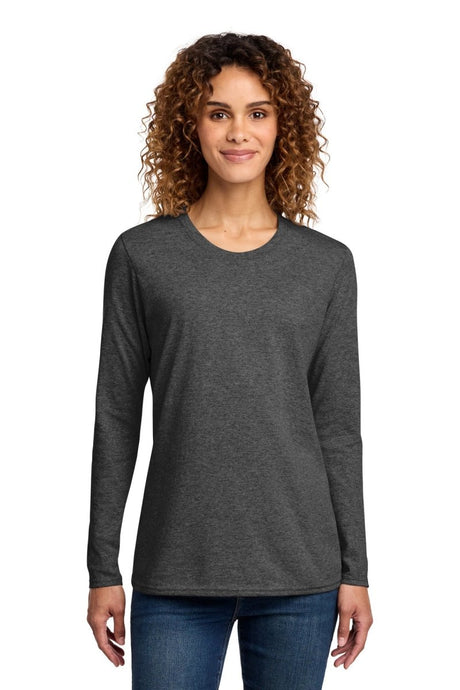Port & Co ™ Women's Long Sleeve Core Cotton Tee. LPC54LS - Port & Co LPC54LS Dark Heather Grey XS Short Sleeve T-Shirts