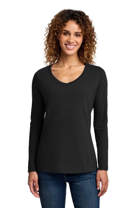Port & Co ™ Women's Long Sleeve Fan Favorite V - Neck Tee. LPC450VLS - Port & Co LPC450VLS Jet Black XS Long Sleeve T-Shirts