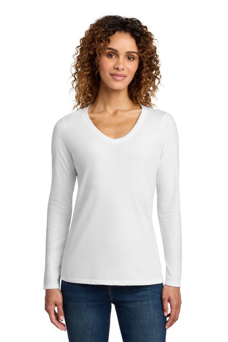Port & Co ™ Women's Long Sleeve Fan Favorite V - Neck Tee. LPC450VLS - Port & Co LPC450VLS White XS Long Sleeve T-Shirts