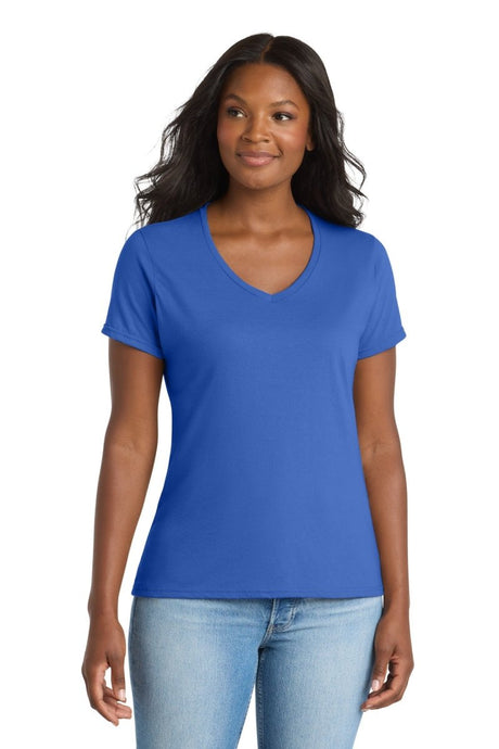 Port & Co ™ Women's Performance Blend V - Neck Tee. LPC381V - Port & Co LPC381V True Royal XS Short Sleeve T-Shirts