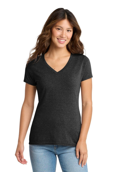 Port & Co ™ Women's Tri - Blend V - Neck Tee. LPC330V - Port & Co LPC330V Black Heather XS Short Sleeve T-Shirts